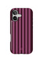CUTEANLOVELY Burgundy Stripe MagSafe iPhone 17 Case MagSafe Compatible