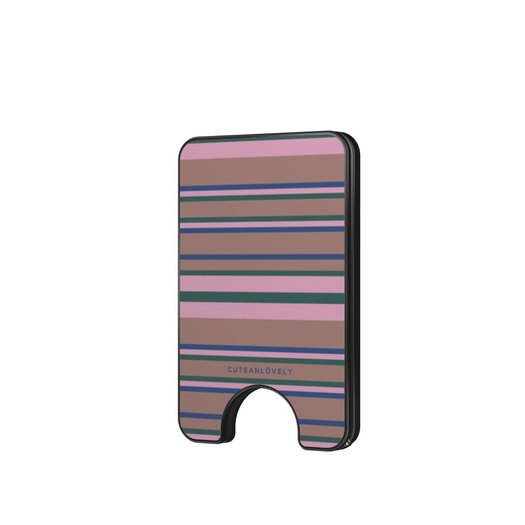 Pastel Retro Stripe MagSafe Wallet Stand