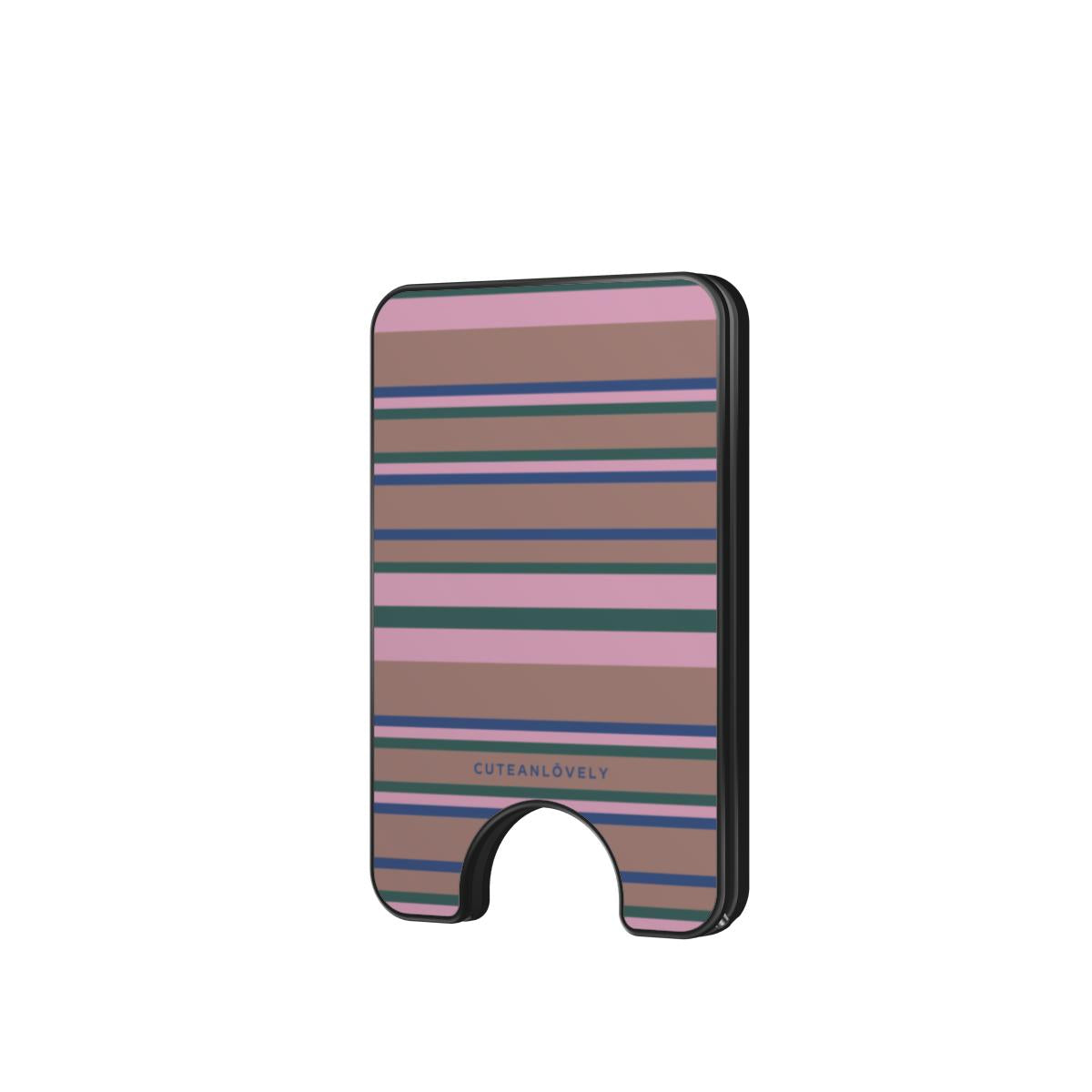 Pastel Retro Stripe MagSafe Wallet Stand