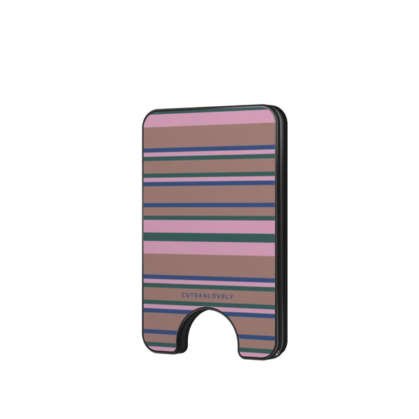 Pastel Retro Stripe MagSafe Wallet Stand