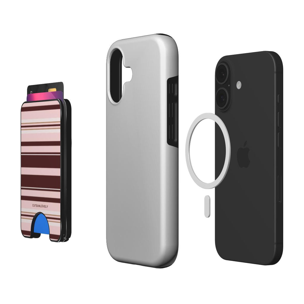 Truffle Retro Stripe MagSafe Wallet Stand