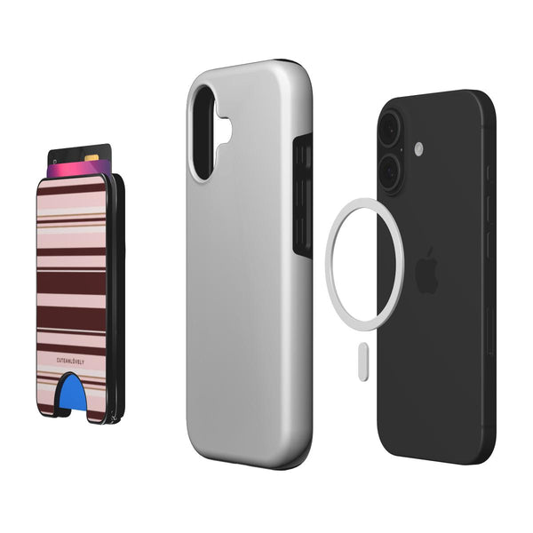 Truffle Retro Stripe MagSafe Wallet Stand