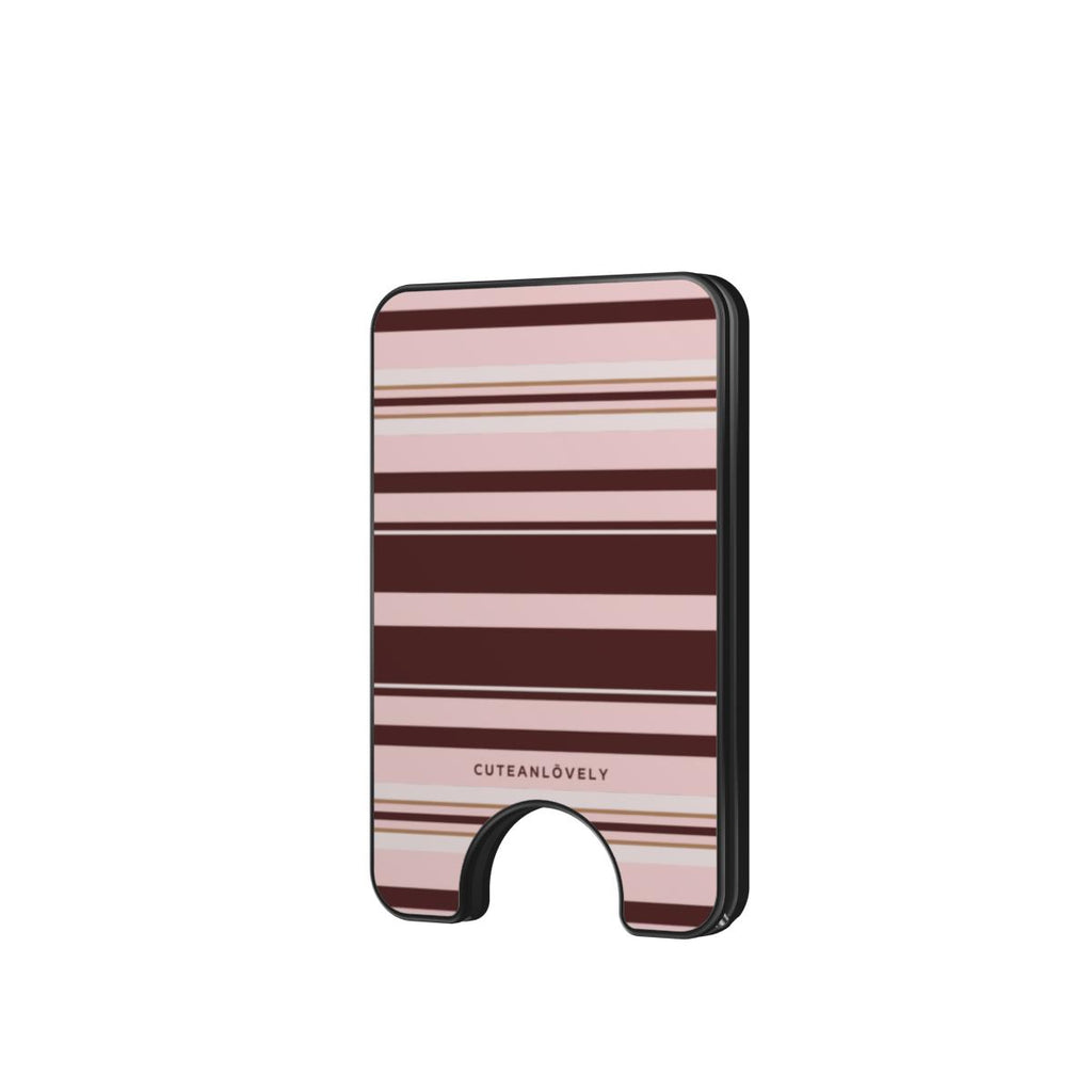 Truffle Retro Stripe MagSafe Wallet Stand