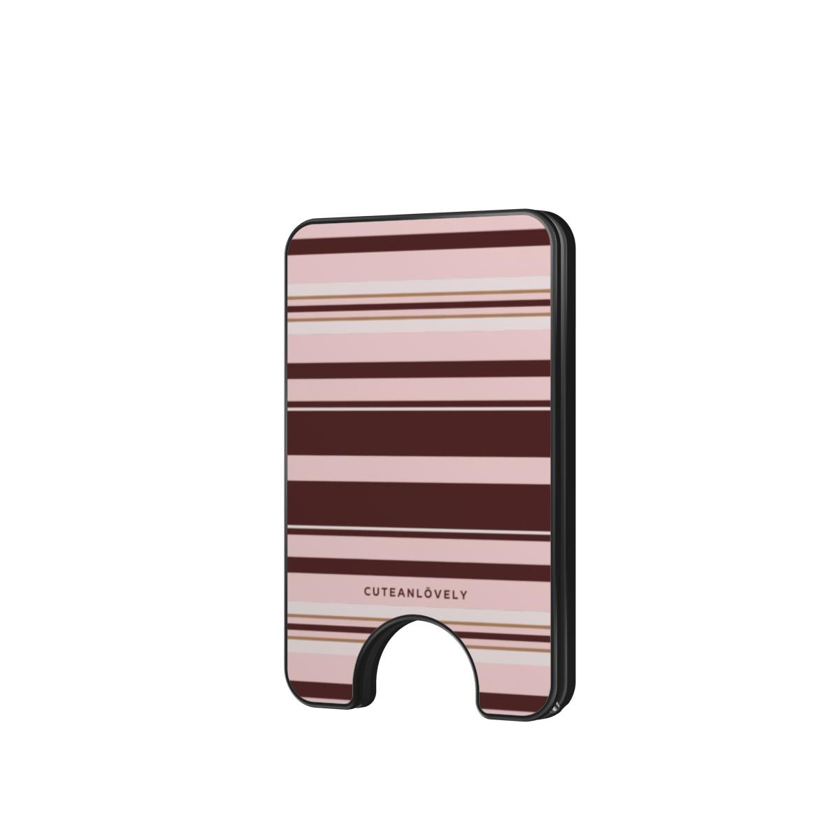 Truffle Retro Stripe MagSafe Wallet Stand