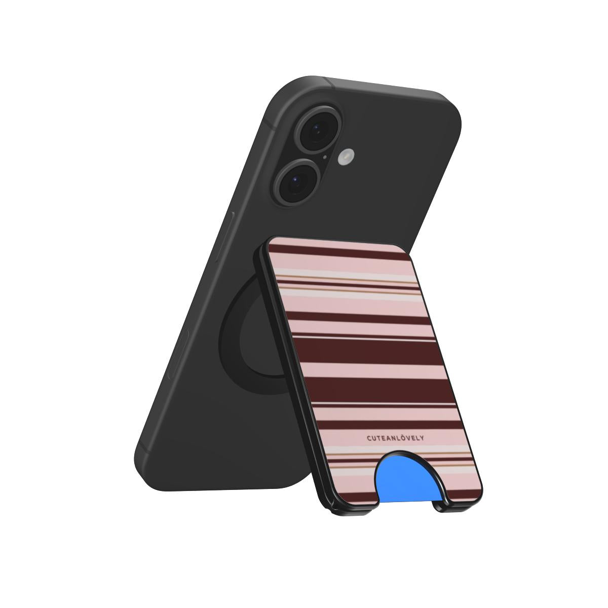 Truffle Retro Stripe MagSafe Wallet Stand