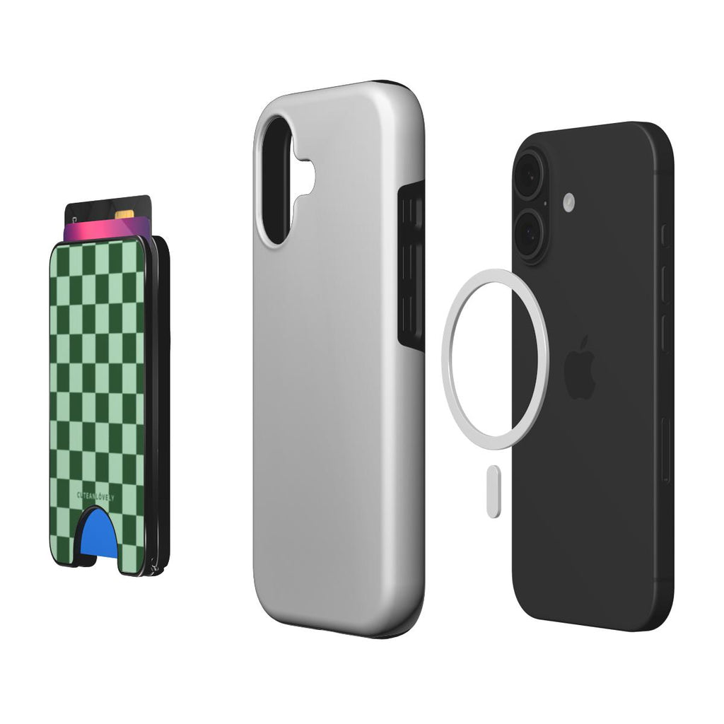 Matcha Checkered MagSafe Wallet Stand