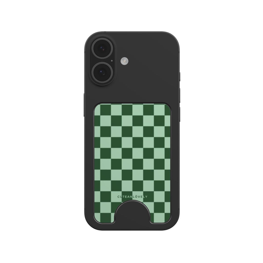Matcha Checkered MagSafe Wallet Stand