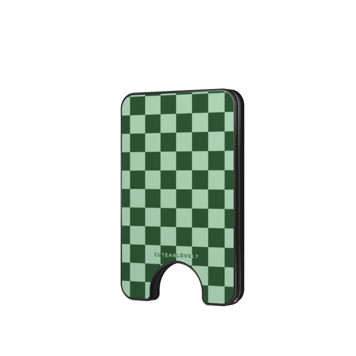 Matcha Checkered MagSafe Wallet Stand