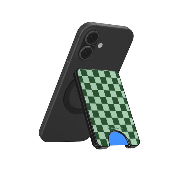 Matcha Checkered MagSafe Wallet Stand