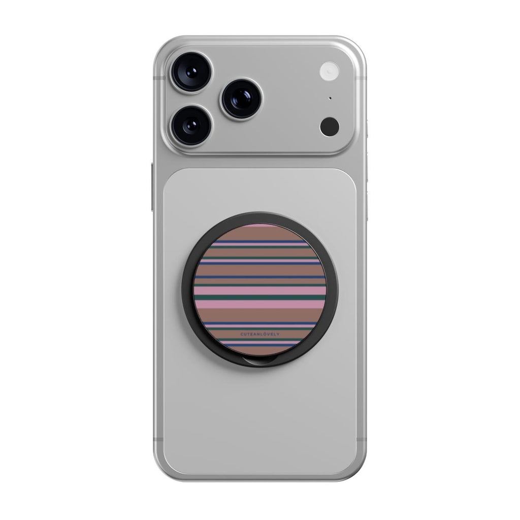Pastel Retro Stripe MagSafe Phone Grip Stand