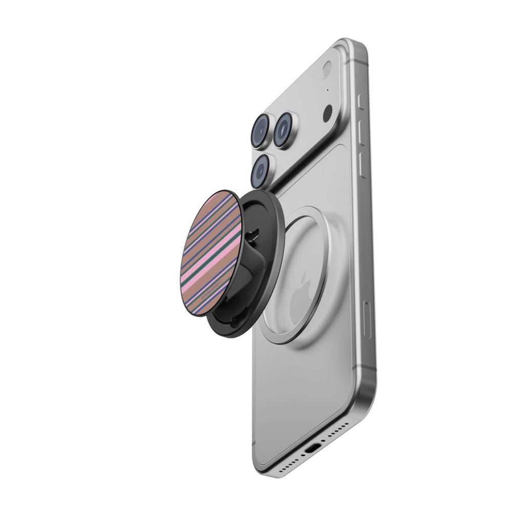 Pastel Retro Stripe MagSafe Phone Grip Stand