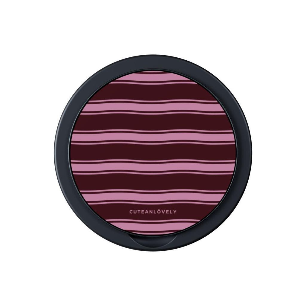 Mocha Retro Stripe MagSafe Phone Grip Stand