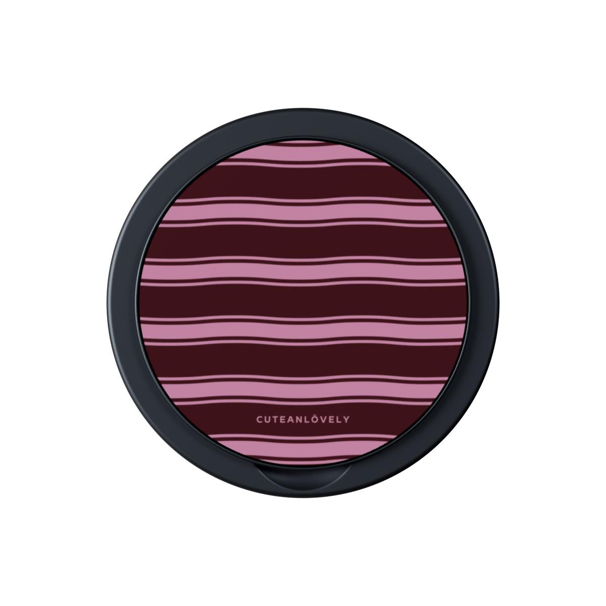 Mocha Retro Stripe MagSafe Phone Grip Stand