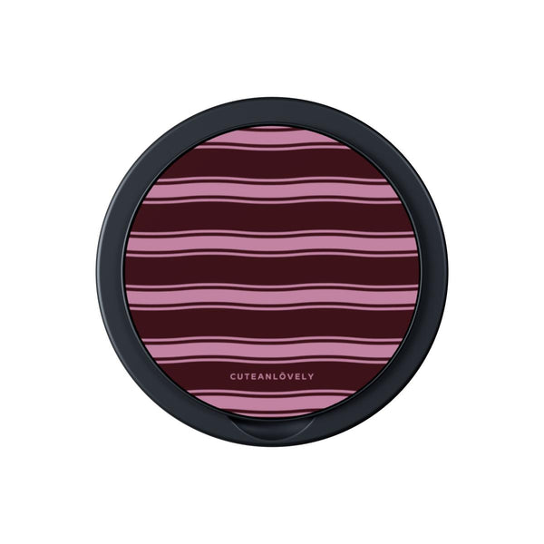 Mocha Retro Stripe MagSafe Phone Grip Stand