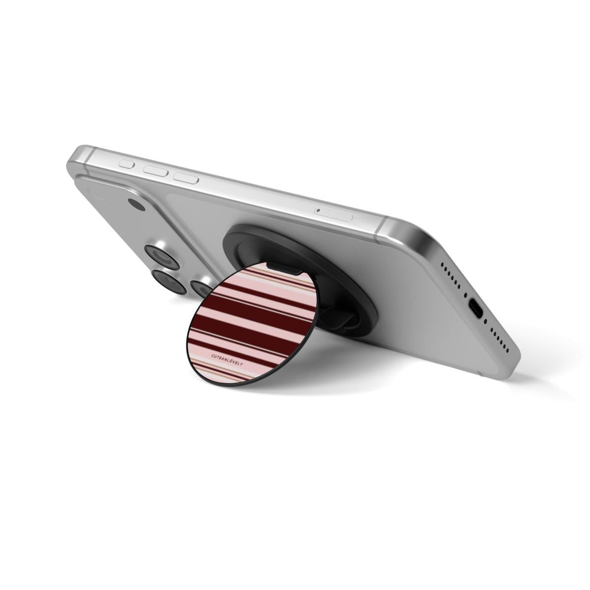 Truffle Retro Stripe MagSafe Phone Grip Stand