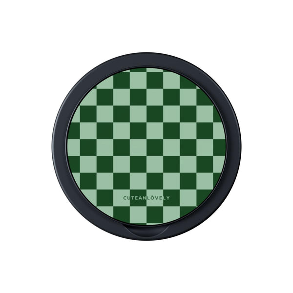 Matcha Checkered MagSafe Phone Grip Stand
