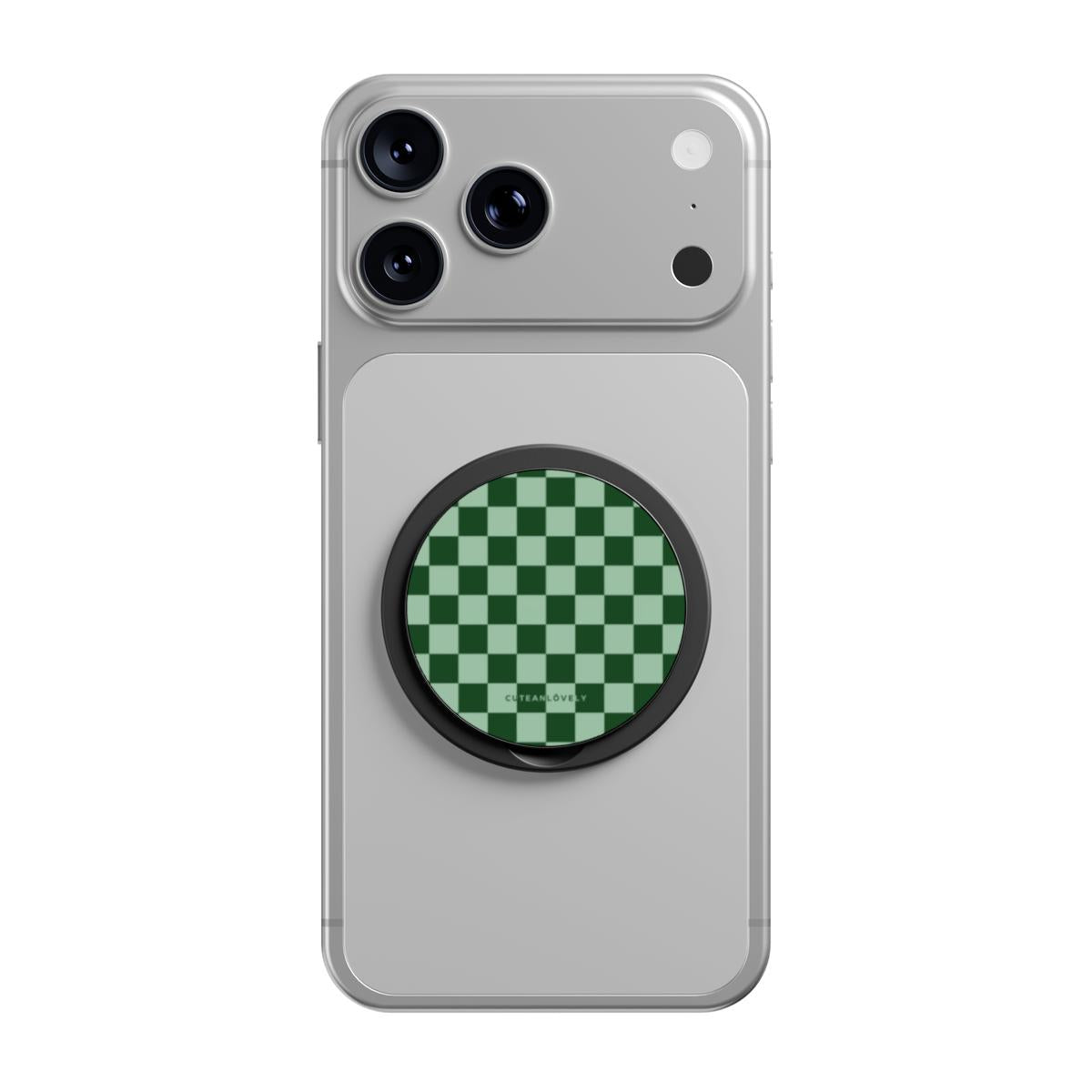 Matcha Checkered MagSafe Phone Grip Stand