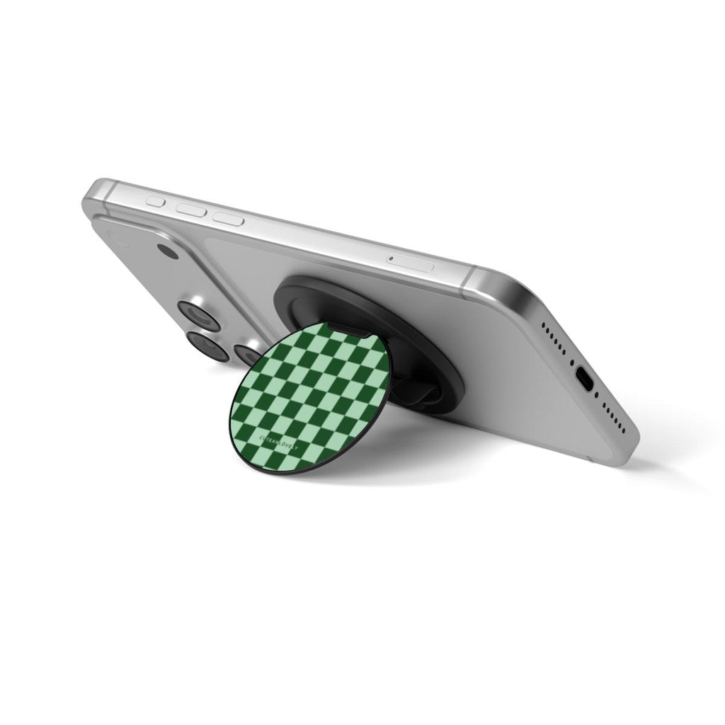 Matcha Checkered MagSafe Phone Grip Stand