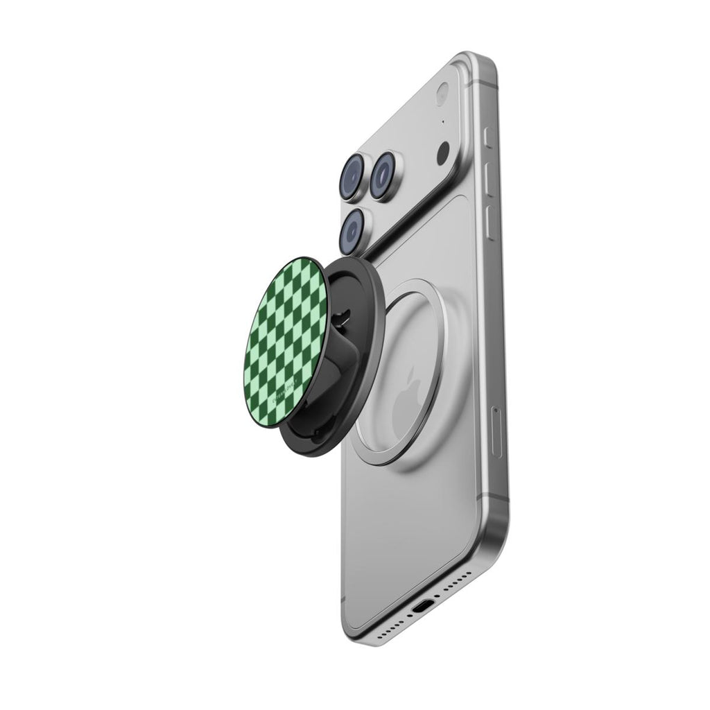 Matcha Checkered MagSafe Phone Grip Stand