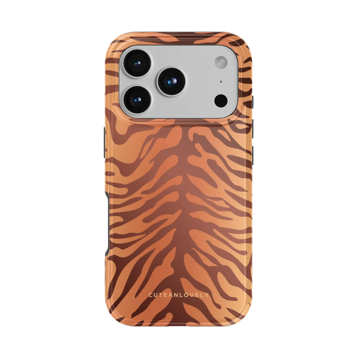 CUTEANLOVELY Amber Tiger Print MagSafe iPhone Case - iPhone 17 Pro - Back View
 Main image