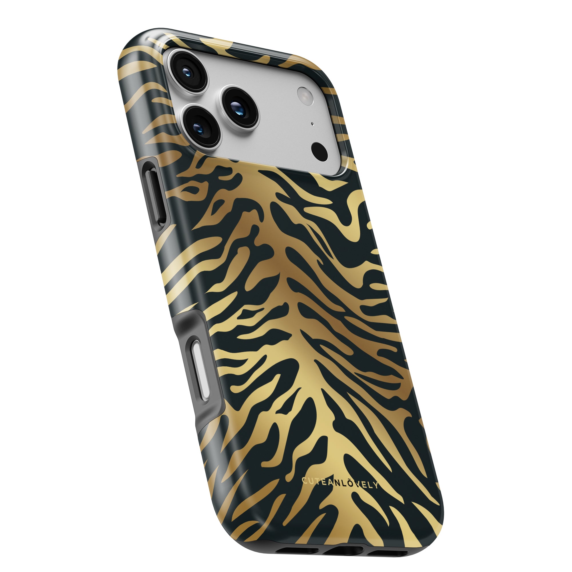 CUTEANLOVELY Bengal Tiger Print MagSafe iPhone 17 Pro Case MagSafe Compatible Left View