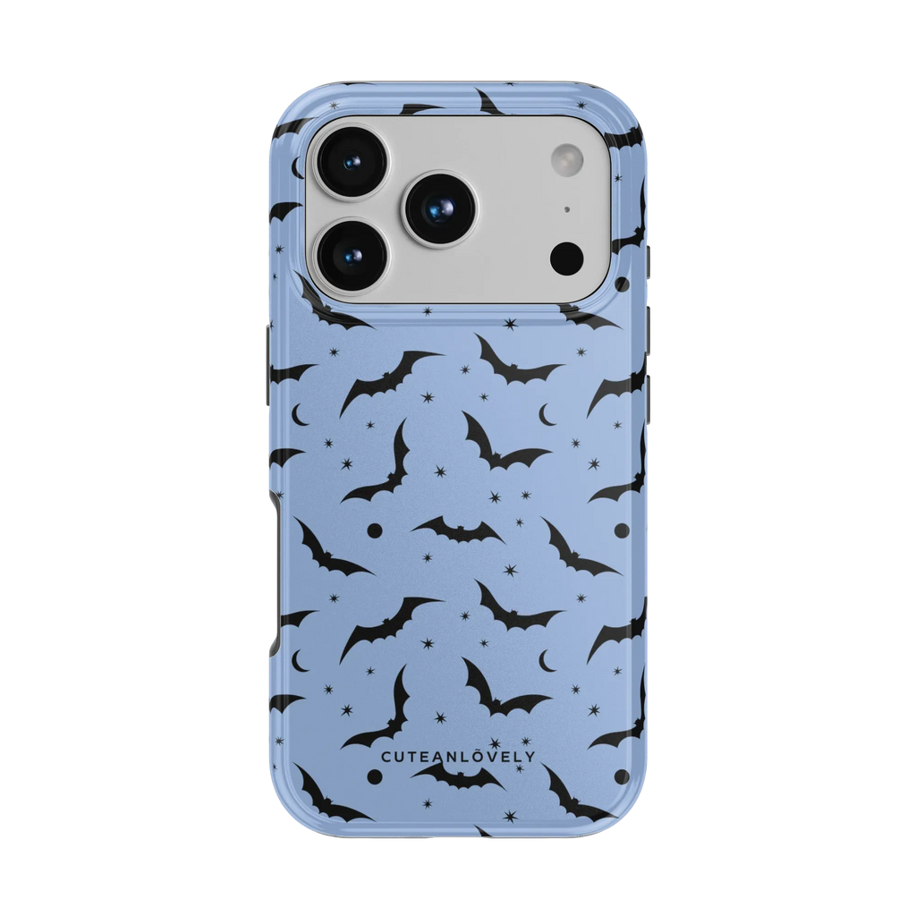 CUTEANLOVELY Blue Bats MagSafe iPhone Case - iPhone 17 Pro - Back View