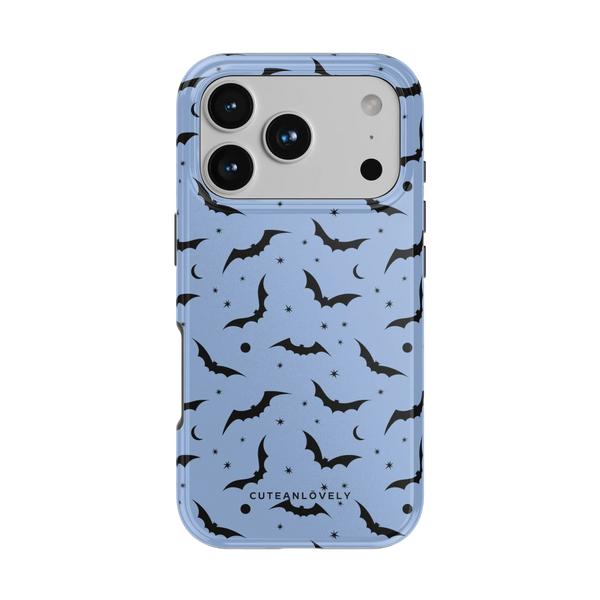 CUTEANLOVELY Blue Bats MagSafe iPhone Case - iPhone 17 Pro - Back View