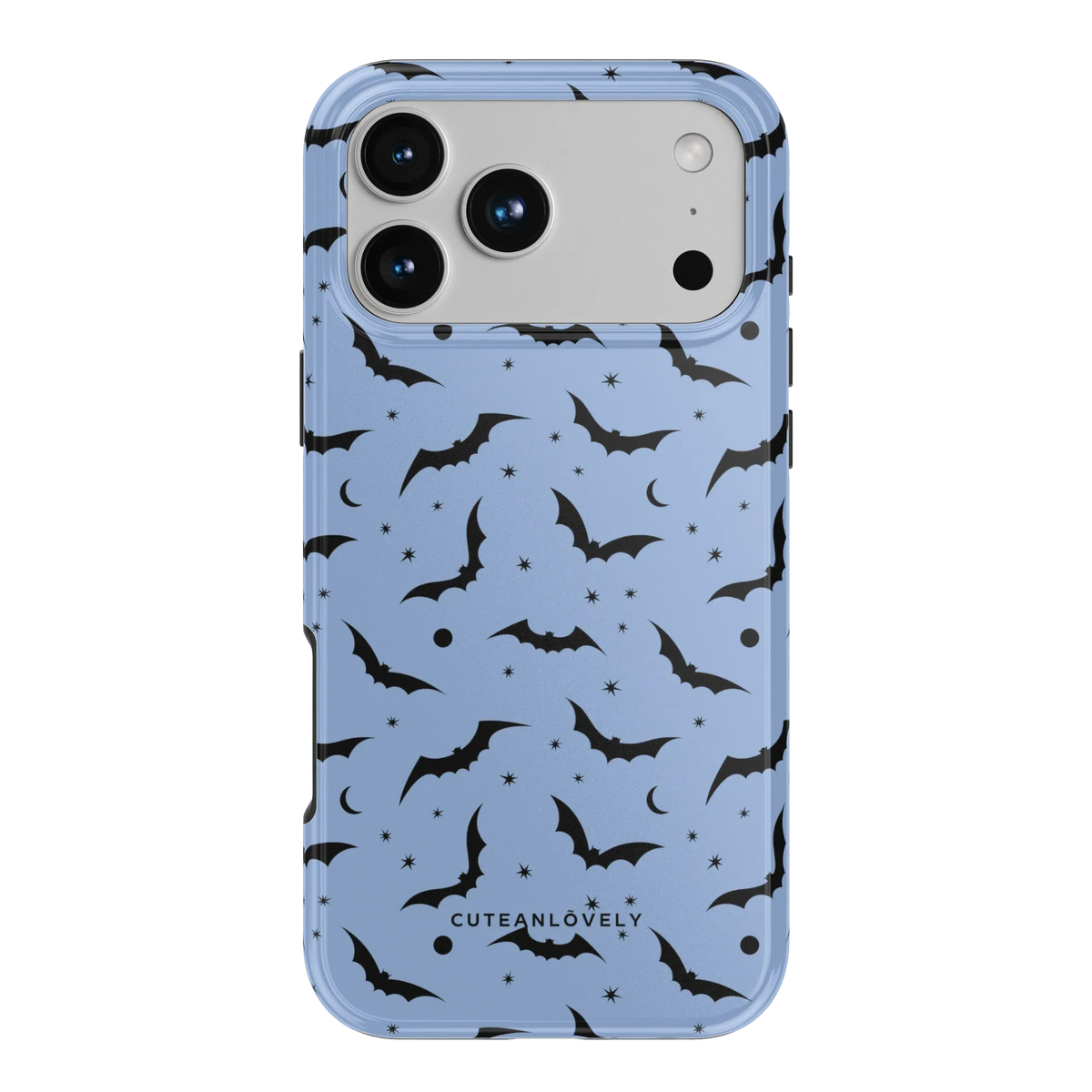 CUTEANLOVELY Blue Bats MagSafe iPhone Case - iPhone 17 Pro Max - Back View