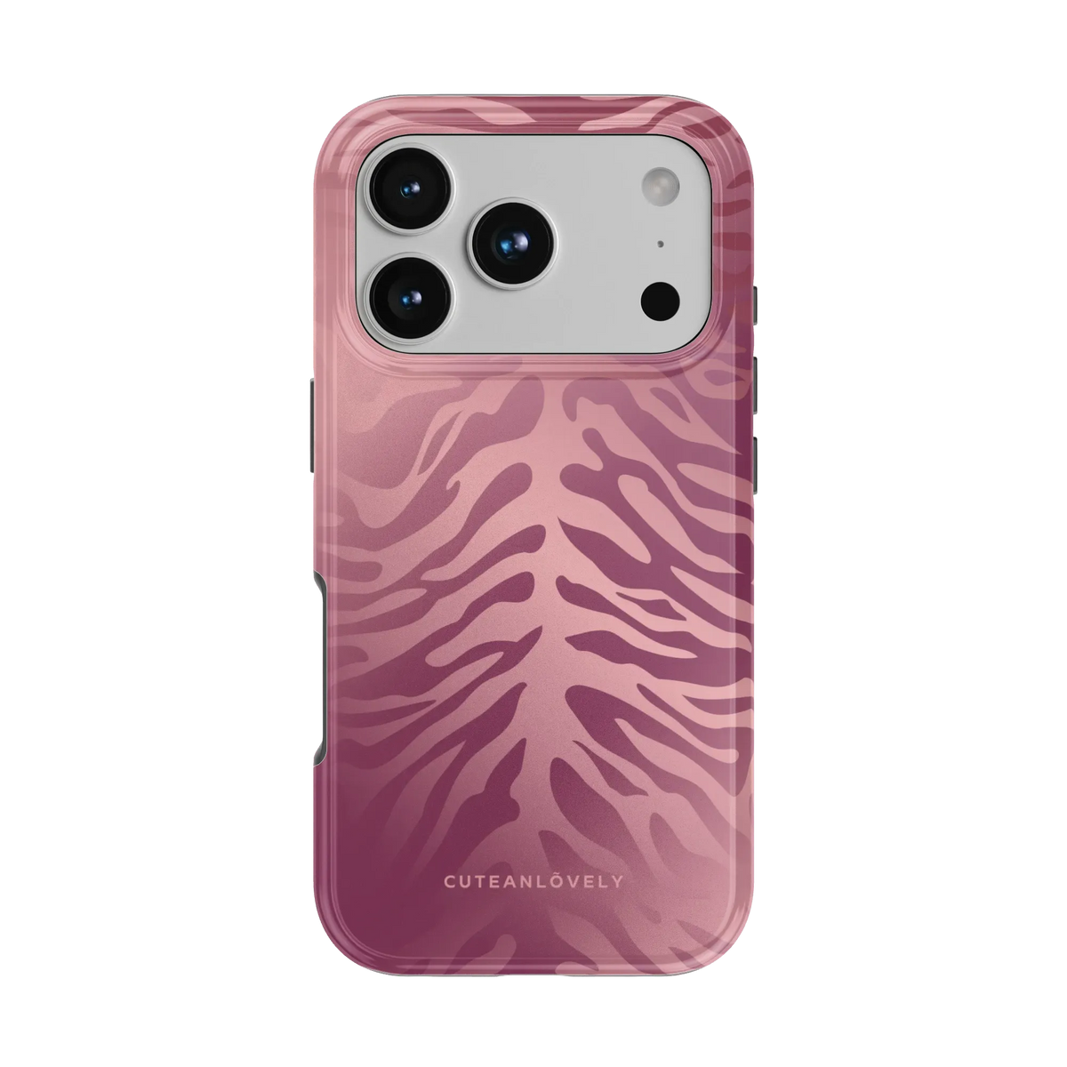 CUTEANLOVELY Blush Tiger Print MagSafe iPhone Case - iPhone 17 Pro - Back View
 Main image