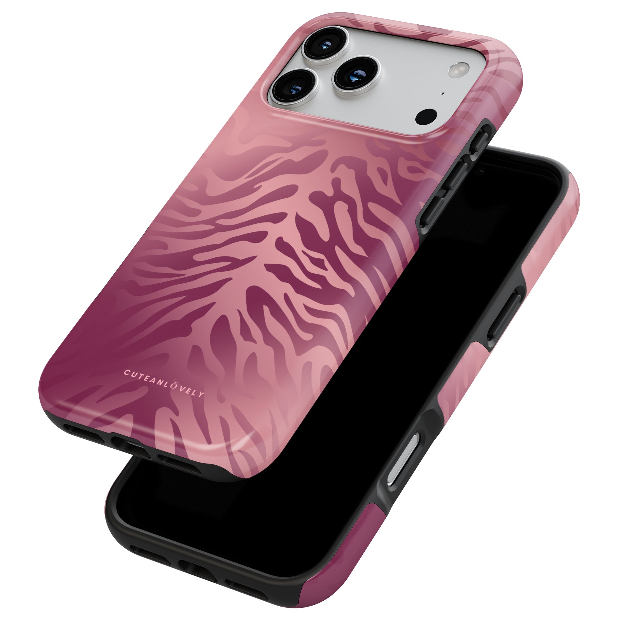 CUTEANLOVELY Blush Tiger Print MagSafe iPhone Case iPhone 17 Pro Magnetic