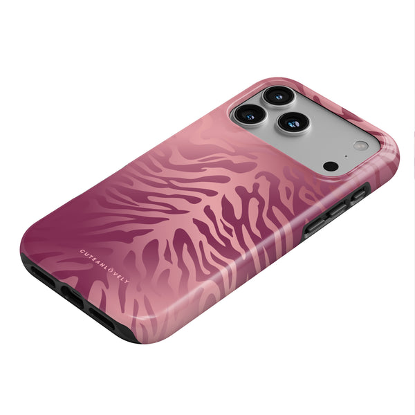 CUTEANLOVELY Blush Tiger Print MagSafe iPhone Case iPhone 17 Pro Side