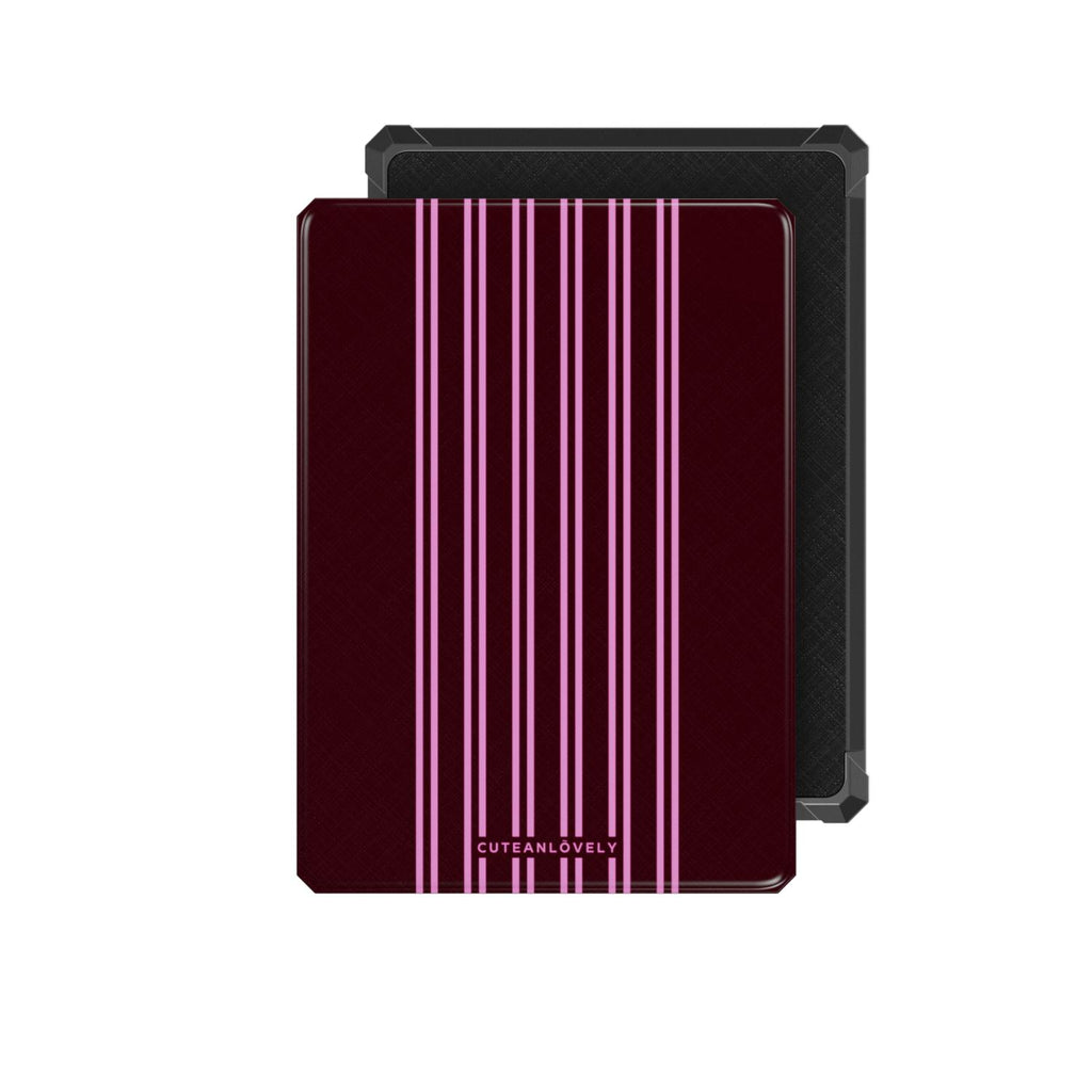 CUTEANLOVELY Burgundy Stripe Kindle Paperwhite 5 11th Gen Case