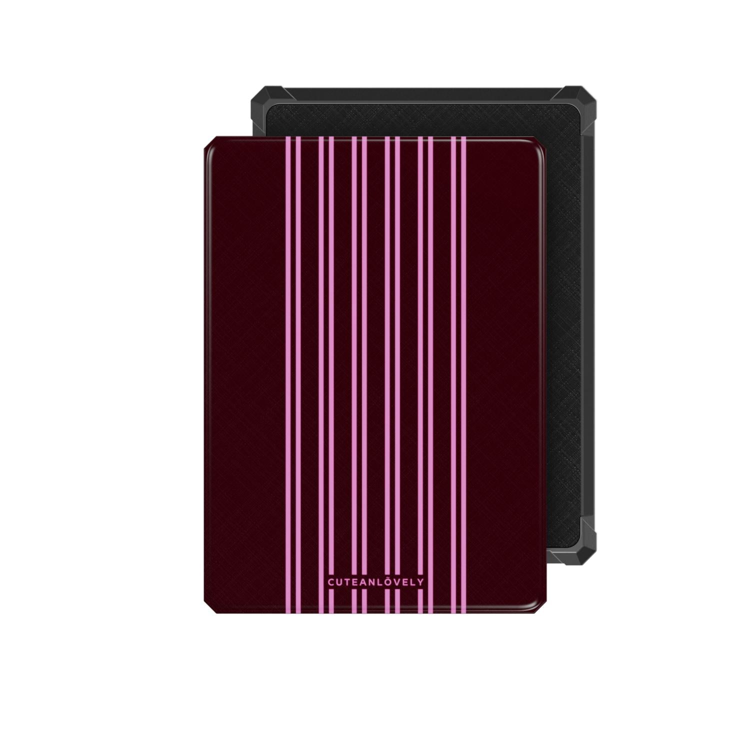 CUTEANLOVELY Burgundy Stripe Kindle Paperwhite 5 11th Gen Case