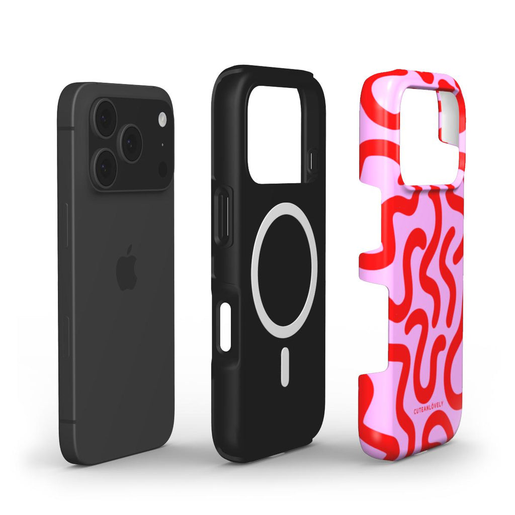CUTEANLOVELY Cherry Squiggle MagSafe iPhone 17 Pro Case MagSafe Compatible Expanded