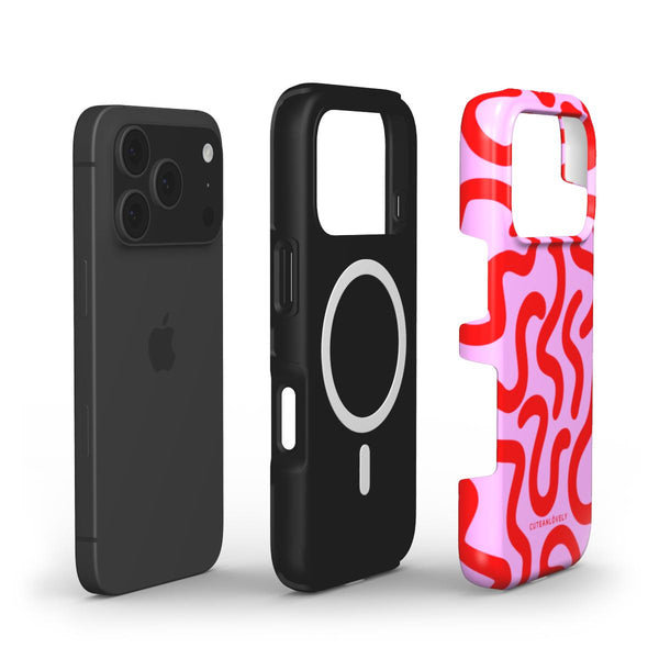 CUTEANLOVELY Cherry Squiggle MagSafe iPhone 17 Pro Case MagSafe Compatible Expanded
