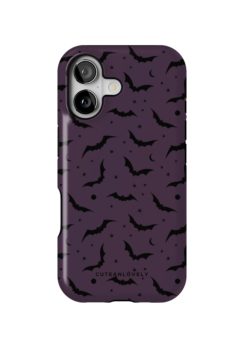 CUTEANLOVELY Dark Cherry Bats MagSafe iPhone Case - iPhone 17 - Back View