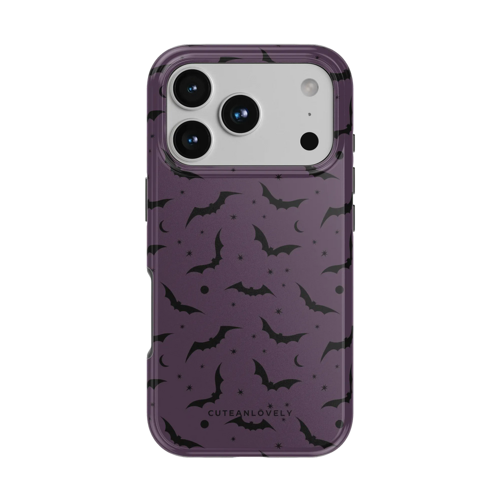 CUTEANLOVELY Dark Cherry Bats MagSafe iPhone Case - iPhone 17 Pro - Back View