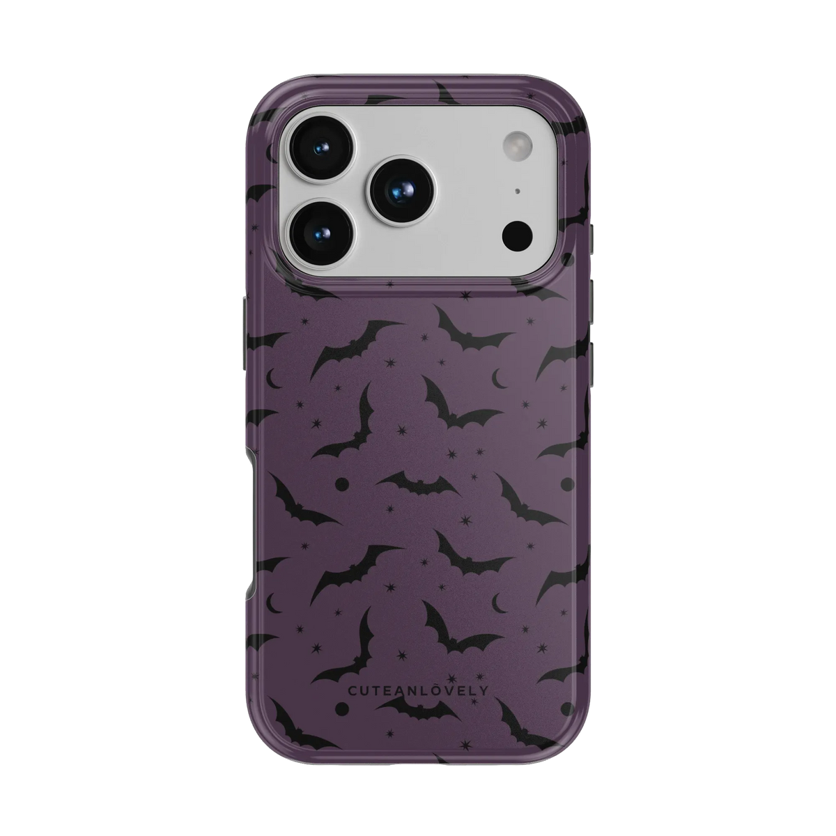 CUTEANLOVELY Dark Cherry Bats MagSafe iPhone Case - iPhone 17 Pro - Back View