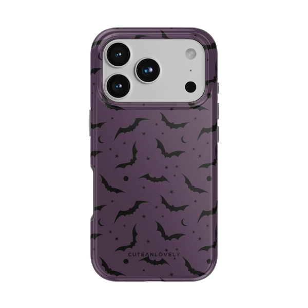 CUTEANLOVELY Dark Cherry Bats MagSafe iPhone Case - iPhone 17 Pro - Back View