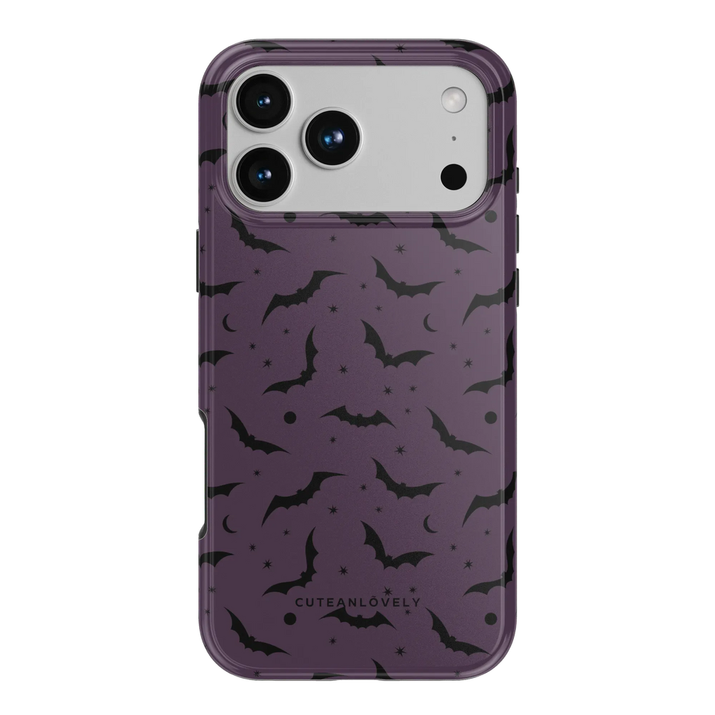 CUTEANLOVELY Dark Cherry Bats MagSafe iPhone Case - iPhone 17 Pro Max - Back View