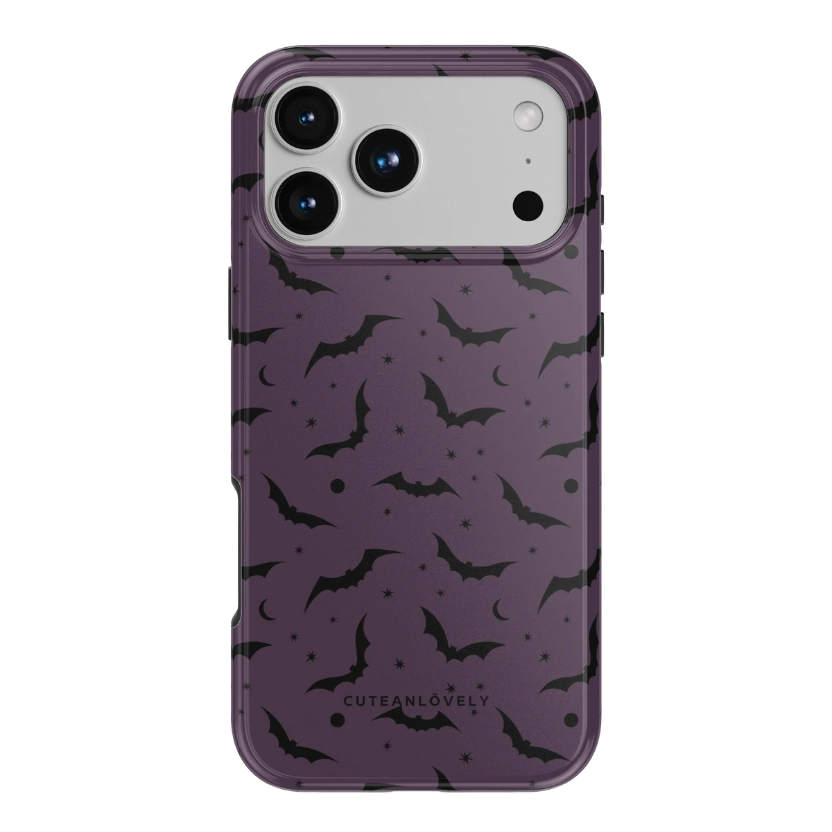 CUTEANLOVELY Dark Cherry Bats MagSafe iPhone Case - iPhone 17 Pro Max - Back View