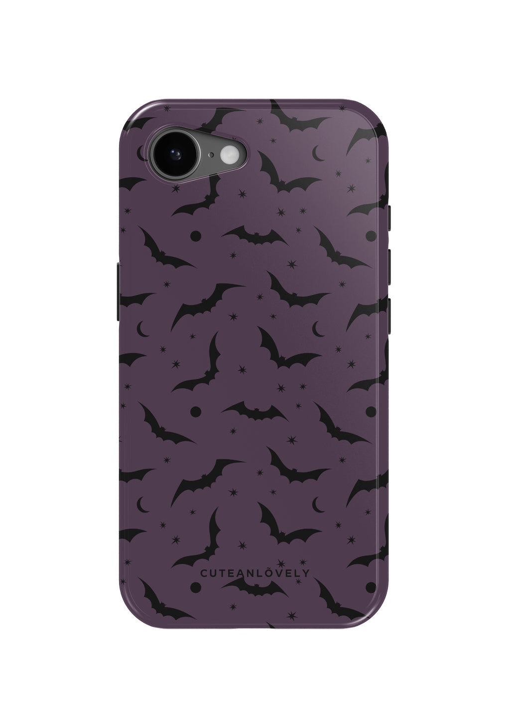 CUTEANLOVELY Dark Cherry Bats MagSafe iPhone Case - iPhone 17e - Back View