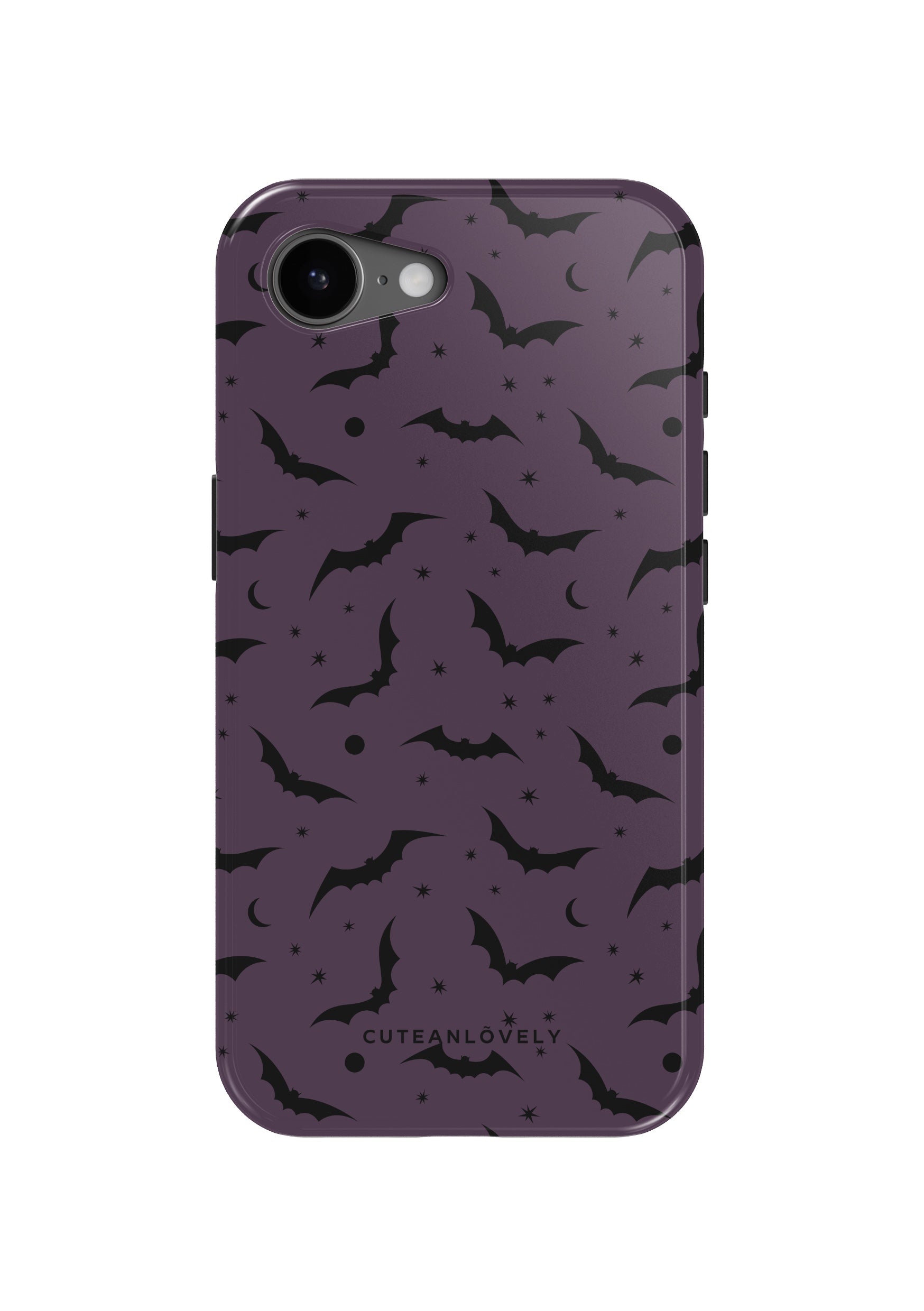 CUTEANLOVELY Dark Cherry Bats MagSafe iPhone Case - iPhone 17e - Back View