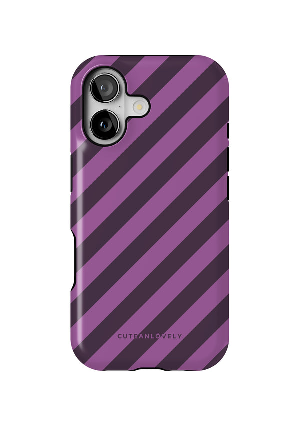 CUTEANLOVELY Dark Cherry Stripe MagSafe iPhone Case - iPhone 17 - Back View