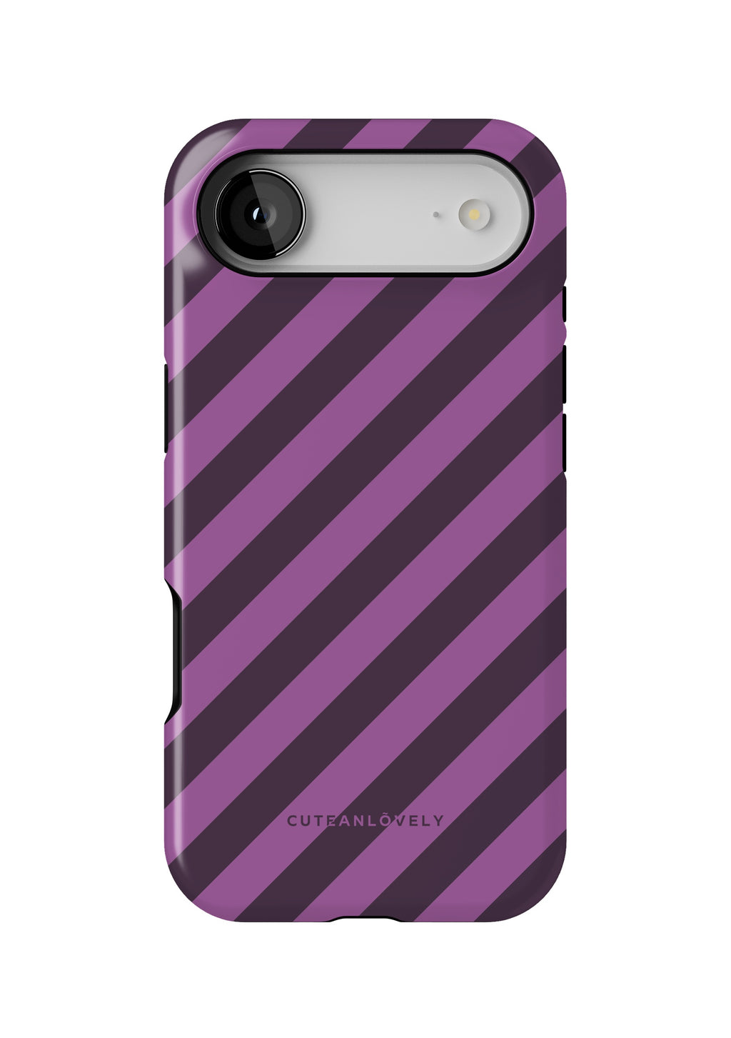 CUTEANLOVELY Dark Cherry Stripe MagSafe iPhone Case - iPhone 17 Air - Back View