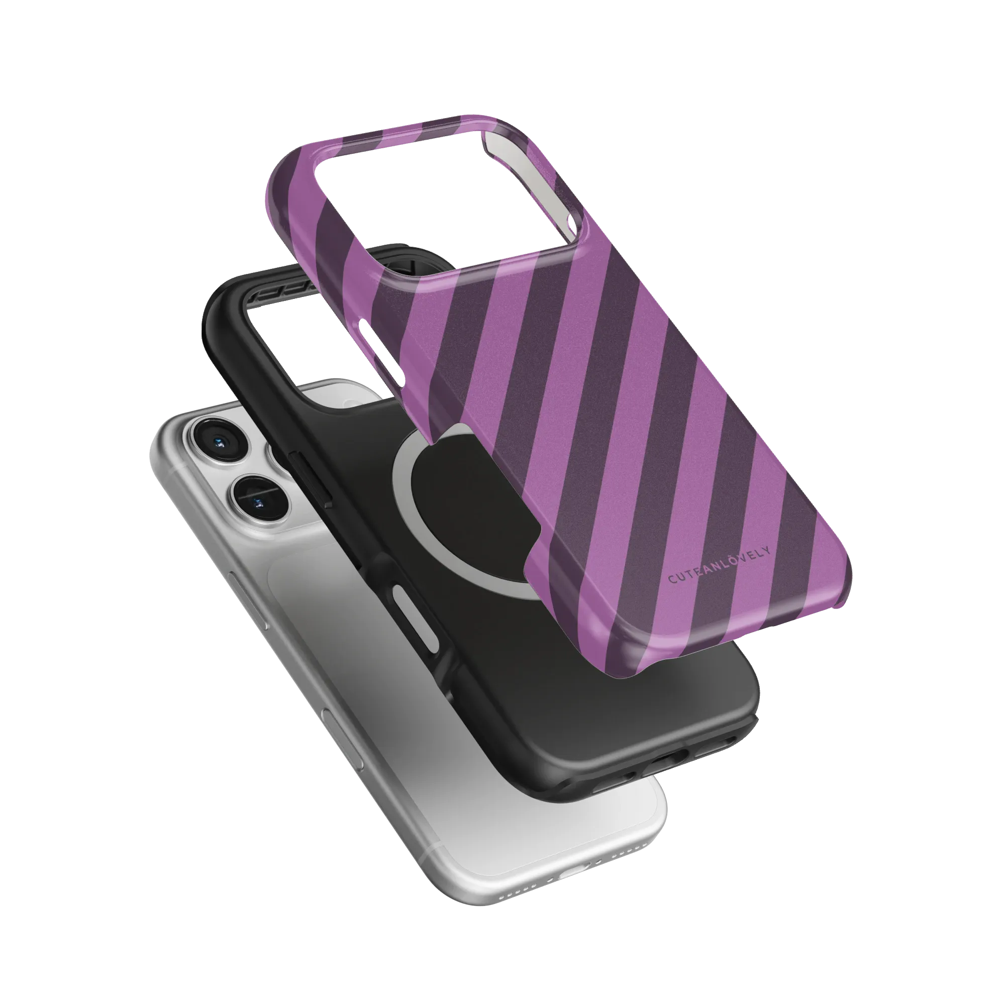 Dark Cherry Stripe MagSafe iPhone Case Secondary image