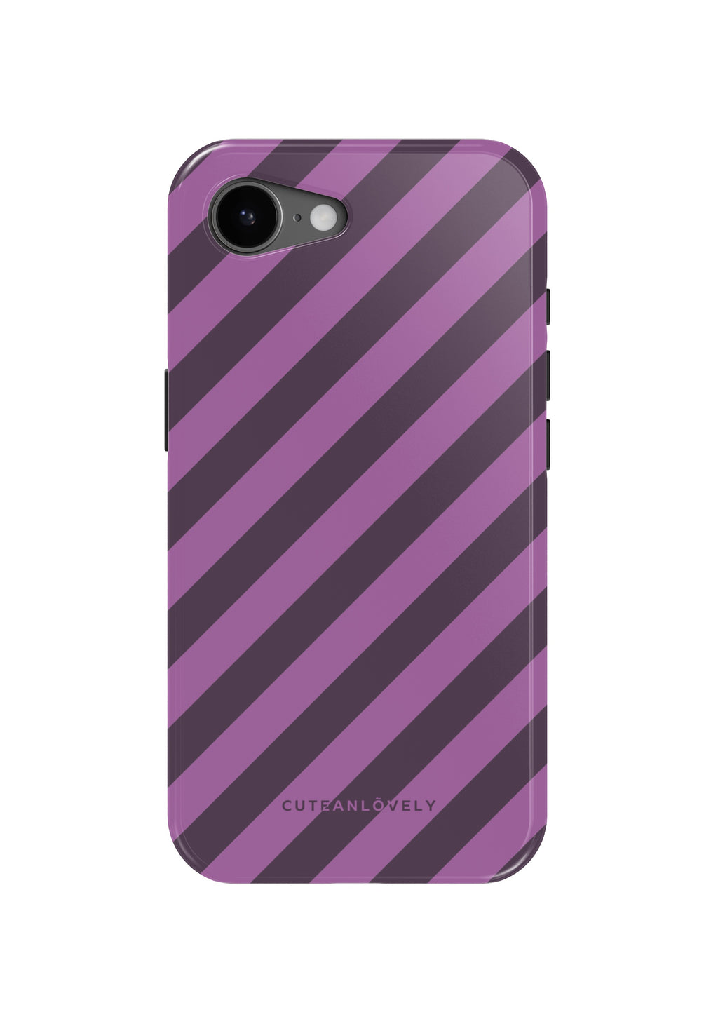CUTEANLOVELY Dark Cherry Stripe MagSafe iPhone Case - iPhone 17e - Back View