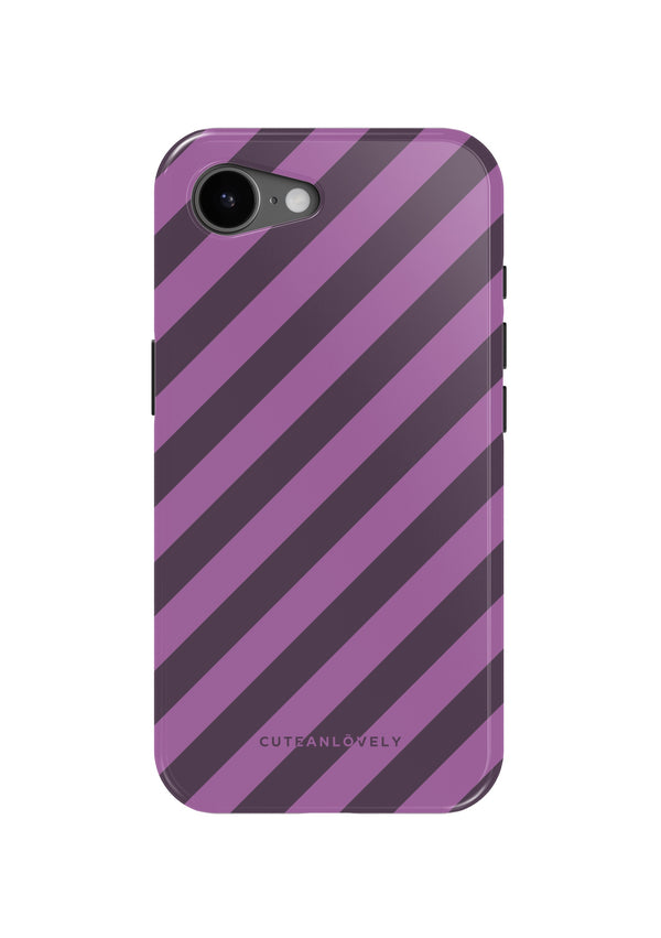 CUTEANLOVELY Dark Cherry Stripe MagSafe iPhone Case - iPhone 17e - Back View
