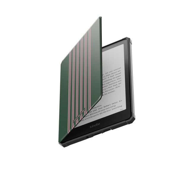 CUTEANLOVELY Forest Stripe Kindle Paperwhite 5 (11th Gen) Case Open