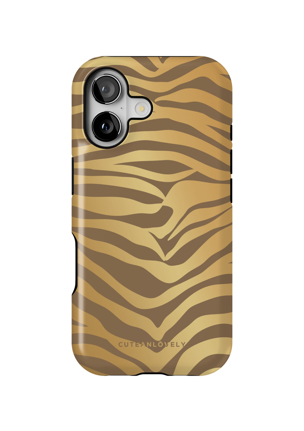 CUTEANLOVELY Golden Zebra Print MagSafe iPhone 17 Case MagSafe Compatible
